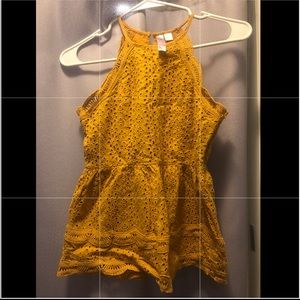 XS Mustard Yellow Halter Tank